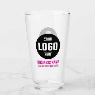 Copo De Pint Logotipo & Texto Personalizado 16oz Cerveja Rosa P