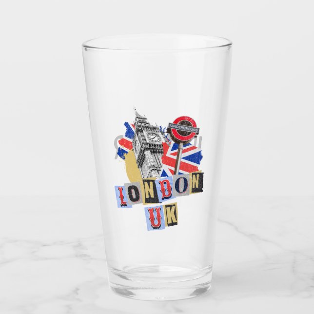 Copo De Pint London UK Retro style design (Frente)