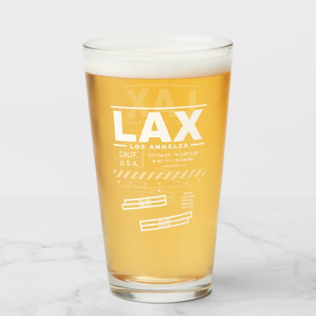 Copo De Pint Los Angeles International Airport LAX (Traseira (Preenchido))