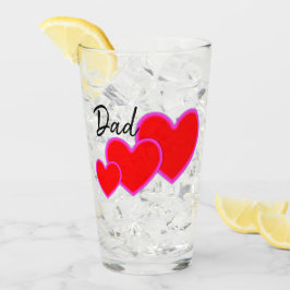 Copo De Pint Lotsa Love Red Pink Hearts Pai Nome Personalizado