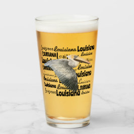 Copo De Pint Louisiana Pelican Glass
