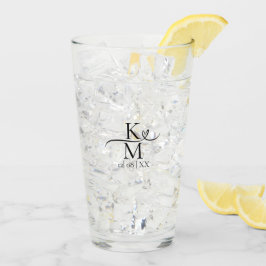 Copo De Pint Love Calliografia Initials Heart Black B&W ID940