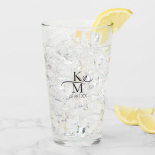 Copo De Pint Love Calliografia Initials Heart Black B&W ID940