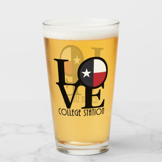 Copo De Pint LOVE College Station (Traseira (Preenchido))