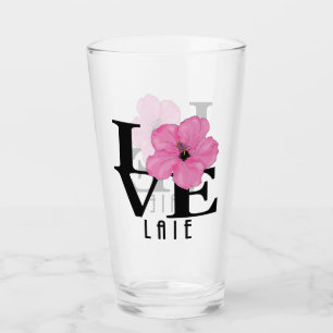 Copo De Pint LOVE Laie Hawaii Pink Hibiscus