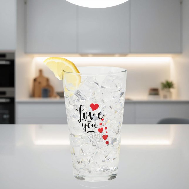 Copo De Pint Love You Glass Cup (Criador carregado)