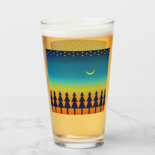 Copo De Pint Lua dos pinhos do por do sol do sudoeste
