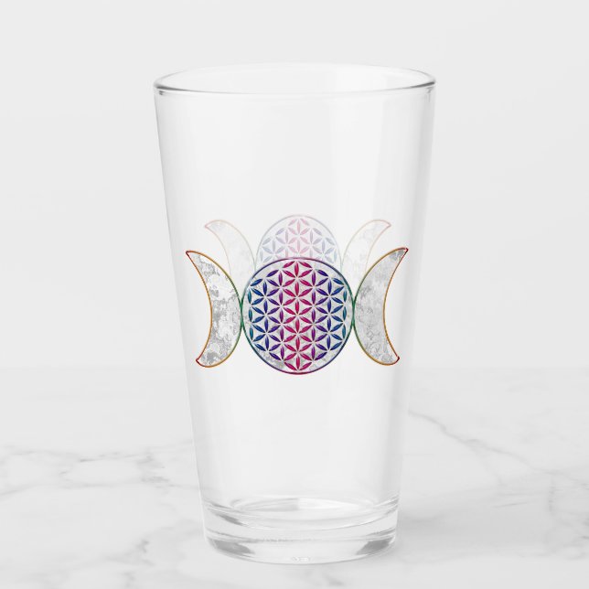 Copo De Pint Lua Tripla Mágica - Flor Espirituosa Da Vida 2 (Frente)