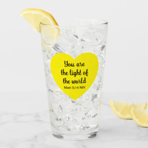 Copo De Pint Luz do Coração Amarelo Brilhante da Bíblia do Mund