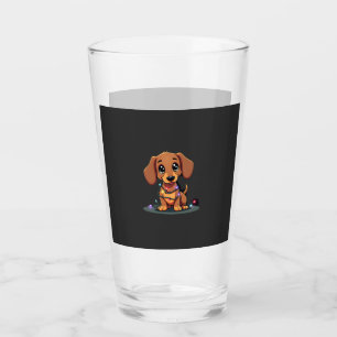 Copo De Pint Luzes de Dachshund de Natal (1)