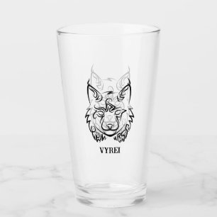Copo De Pint Lynx Tribal Preto e Branco