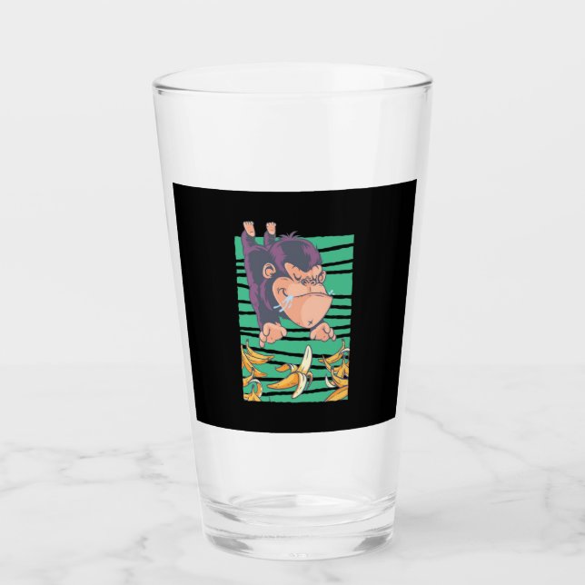 Copo De Pint Macaco Cinto Com Bananas (Frente)