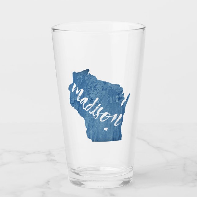 Copo De Pint Madison, Wisconsin Wood Grain (Frente)
