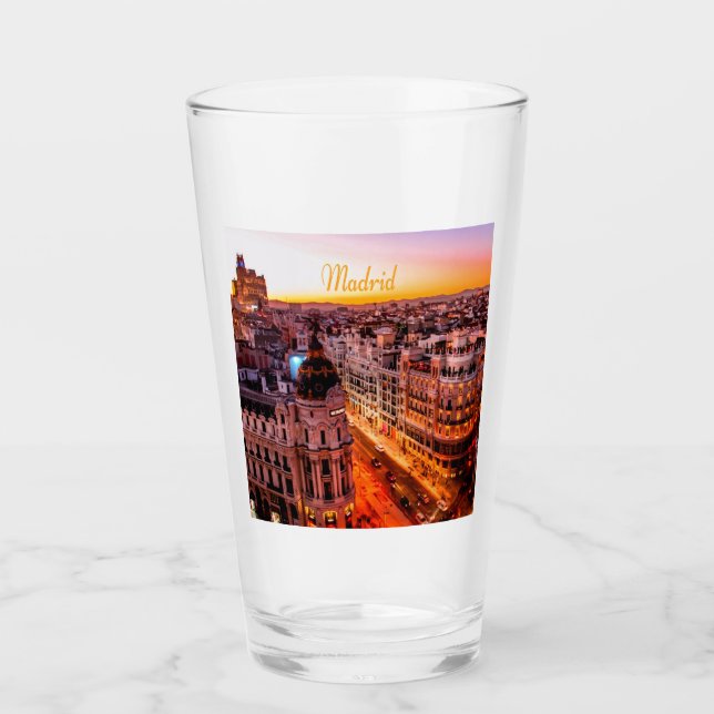 Copo De Pint Madrid Espanha Capitol City Skyline (Frente)