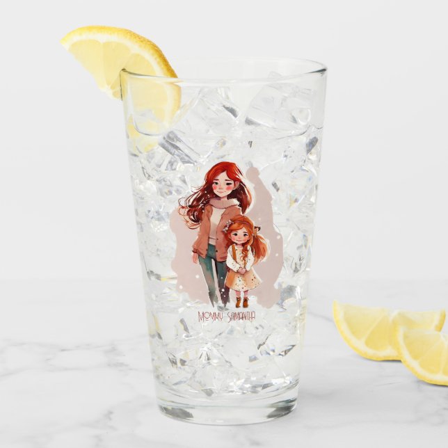 Copo De Pint Mãe e Filha Elegantes Personalizadas (Gelo frontal)