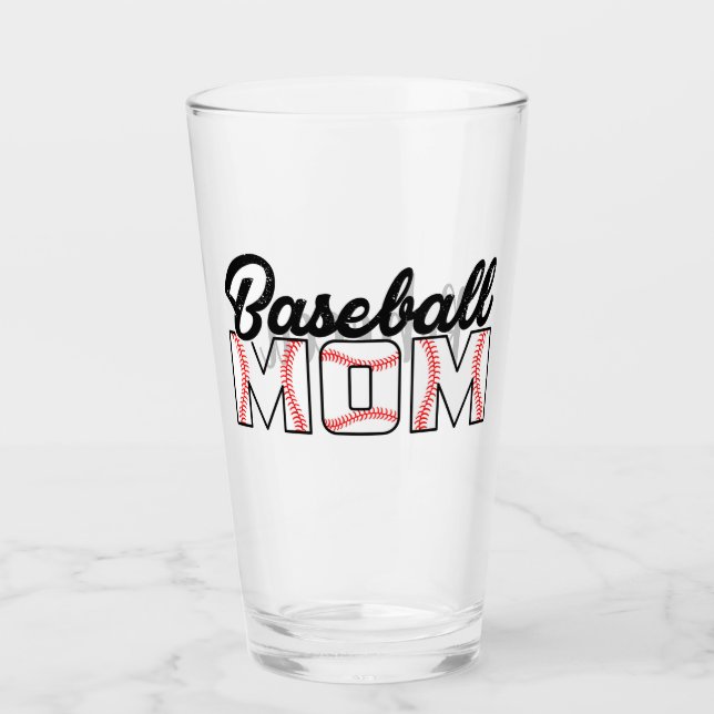 Copo De Pint Mãe e Nome do Baseball (Frente)