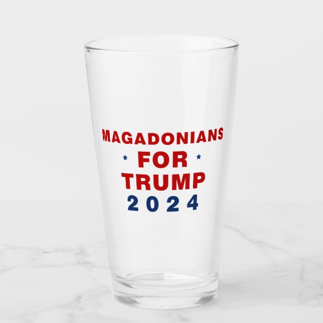 Copo De Pint Magadonianos Para Trump 2024 Red Blue (Frente)