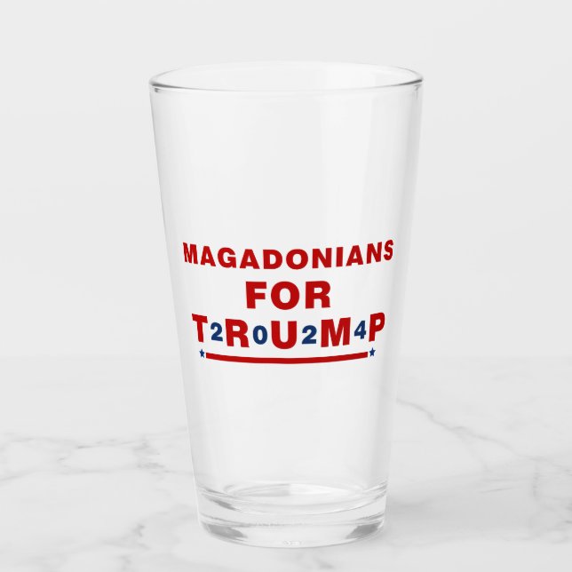Copo De Pint Magadonianos Para Trump 2024 Red Blue Star (Frente)