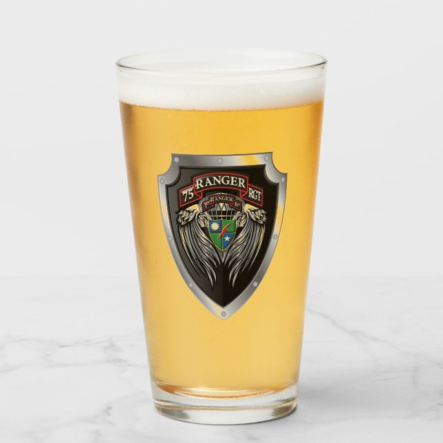 Copo De Pint Magnífico 1rua Bat 75th Ranger Scroll Regional (Frente (Preenchido))