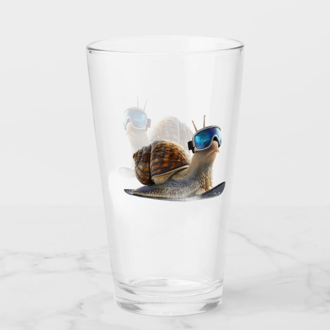 Copo De Pint Mais legal que o resto, o caracol de snowboard. (Frente)