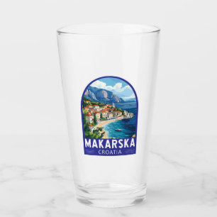 Copo De Pint Makarska Croácia Viagem Art Emblem