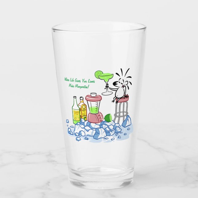 Copo De Pint MAKE MARGARITAS por Jeff Willis Art (Frente)