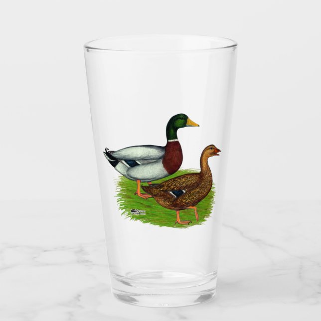 Copo De Pint Mallard Drake e Duck (Frente)