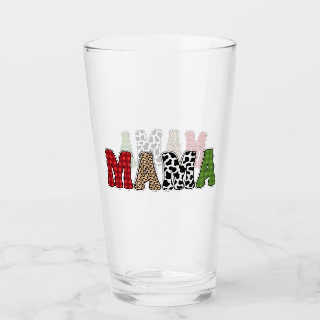 Copo De Pint Mama Natal Xadrez Desenho (Frente)