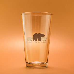 Copo De Pint Mama Urso Personalizada Com 2 Nomes de Filhos Pres