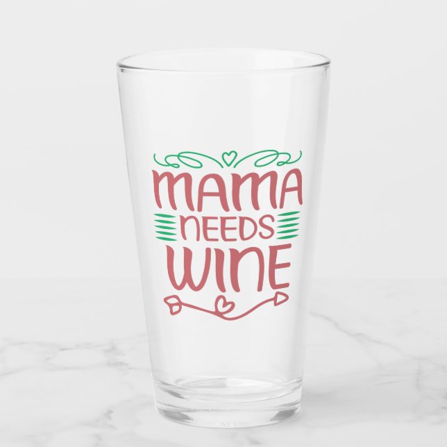 Copo De Pint Mamãe precisa de vinho (Frente)