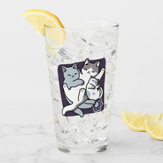 Copo De Pint Manípulo De Rato - Gatos De Dormir Em Cute (Gelo frontal)