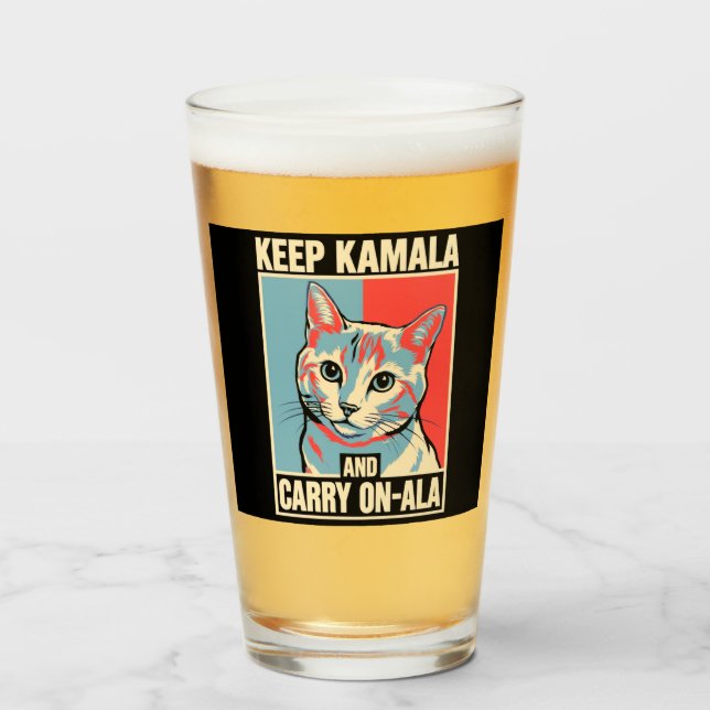 Copo De Pint Mantenha Kamala e Continue Em Frente-A-La LA Kamal (Frente (Preenchido))