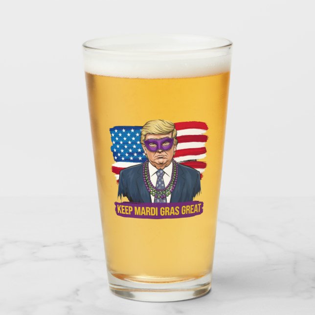 Copo De Pint Mantenha Mardi Gras Excelente Engraçado Trump Mard (Frente (Preenchido))