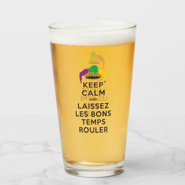Copo De Pint MANTER CALM e LAISSEZ LES BONS TEMPS ROULER (Frente (Preenchido))