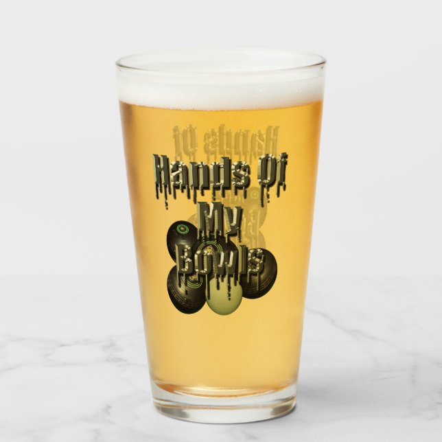 Copo De Pint Mãos Do Meu Colete, Engraçada (Frente (Preenchido))