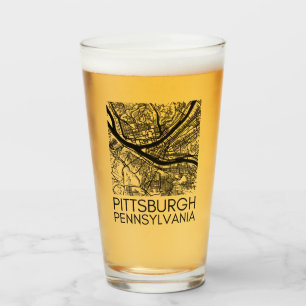 Copo De Pint Mapa 412 da Cidade de Aço da Pensilvânia, Pittsbur