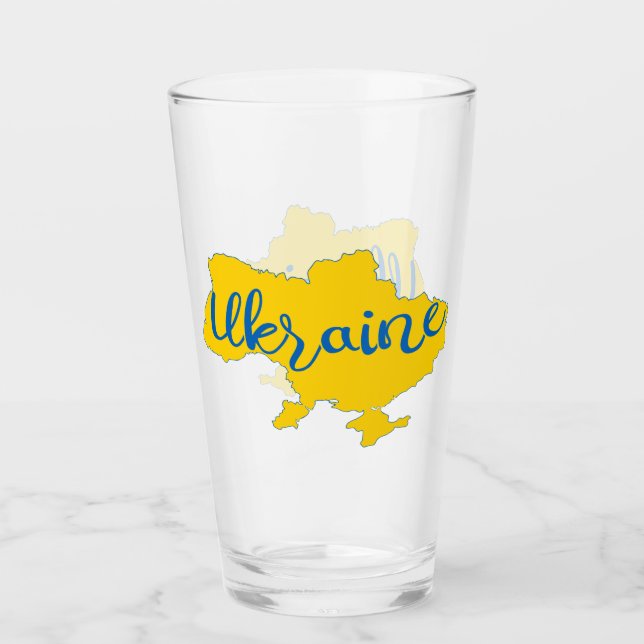 Copo De Pint Mapa e cartazes ucranianos (Frente)