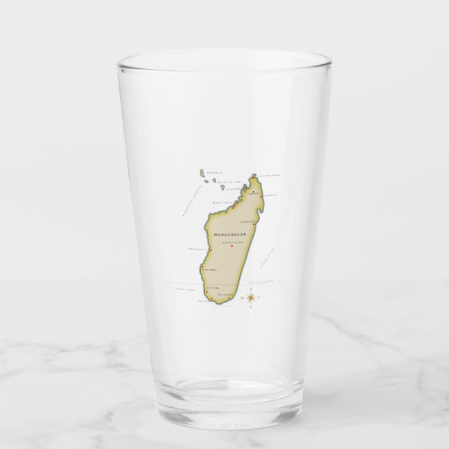 Copo De Pint Mapa ilustrado de Madagáscar (Frente)