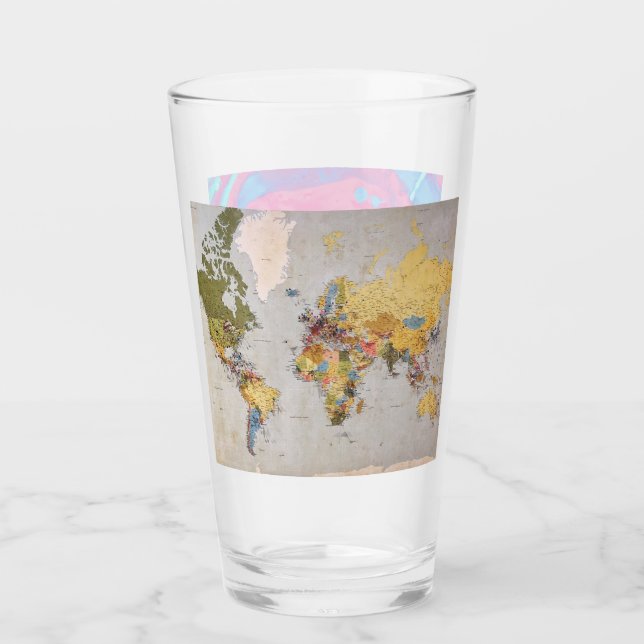 Copo De Pint mapa mundial (Frente)