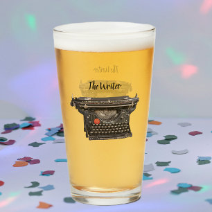 Copo De Pint Máquina de Escrever legal Vintage Negra para Escri
