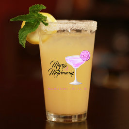 Copo De Pint Margs & Matrimony Rosa Margarita Chá de Noiva