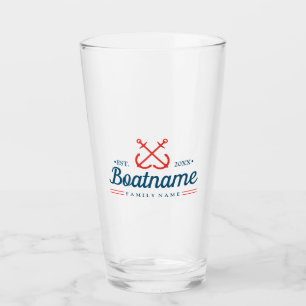 Copo De Pint Marinho de Nome do Barco Blue Personalized Modern