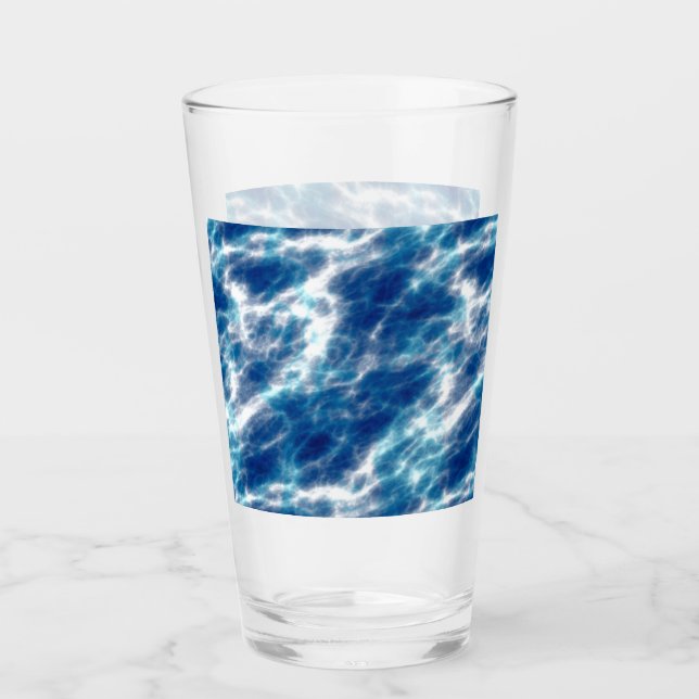 Copo De Pint Mármore de água azul (Frente)