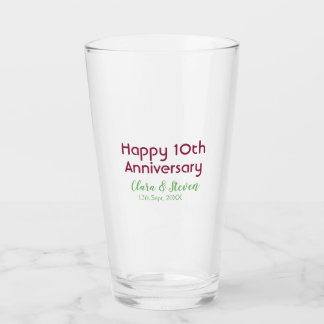 Copo De Pint MARON GREEN PASTEL happy 10th anniversary wedding