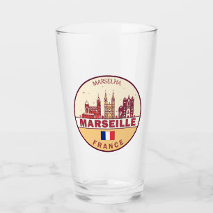 Copo De Pint Marselha França City Skyline Emblem