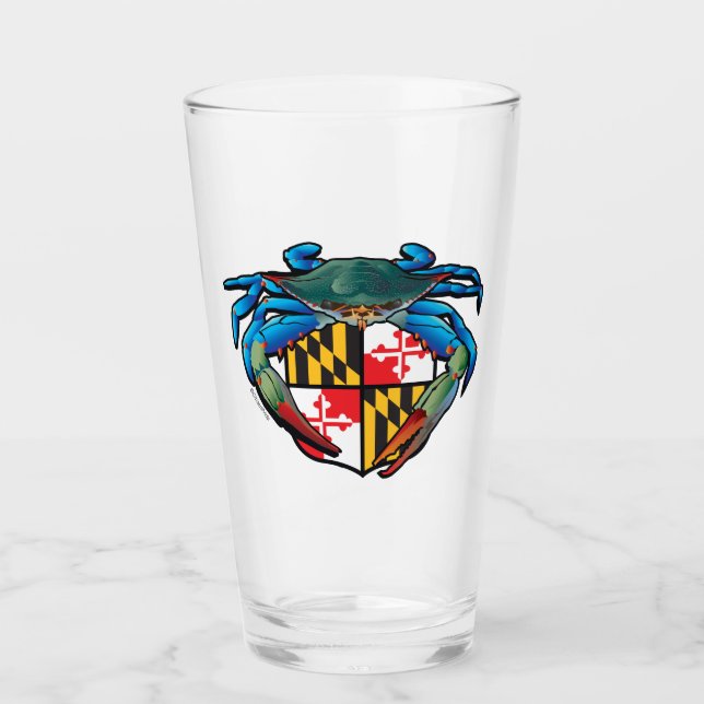 Copo De Pint Maryland Blue Crab Crest Glass (Frente)
