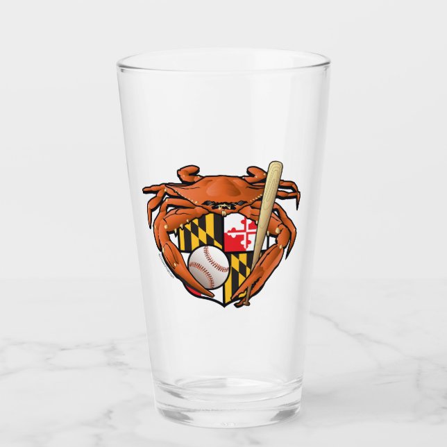 Copo De Pint Maryland Crab Baseball Crest (Frente)