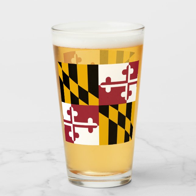 Copo De Pint Maryland Flag (Frente (Preenchido))