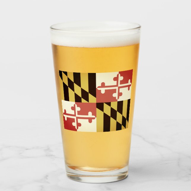 Copo De Pint MARYLAND Flag - (Frente (Preenchido))