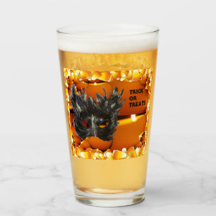 Copo De Pint Máscara assustadora de Halloween preto